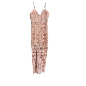 Lumier by Bariano Pink Lace Midi Dress